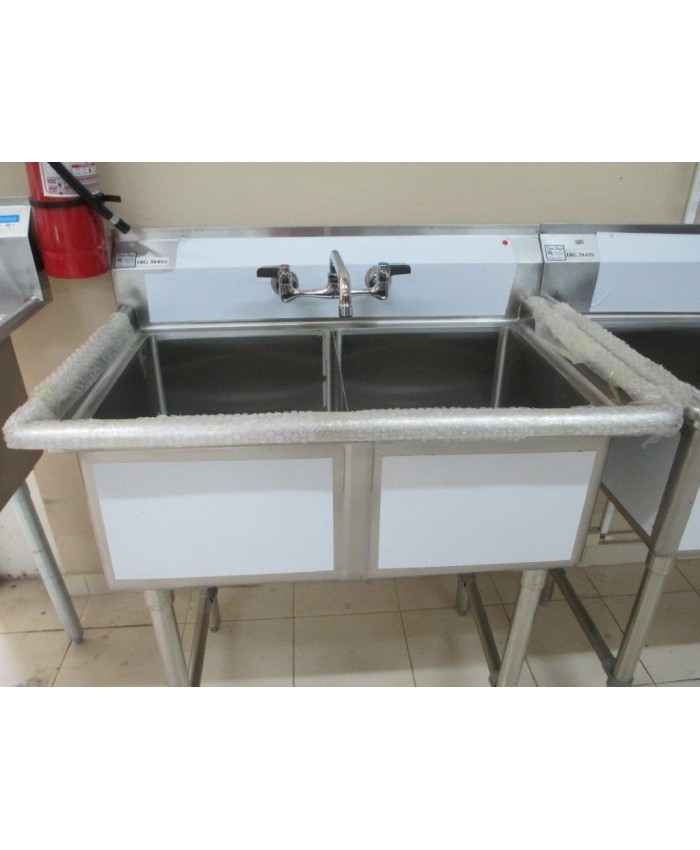 Sink, Two Compartments, Stainless Steel